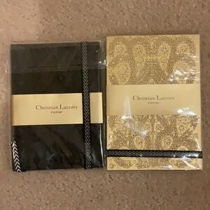 NWT Christian Lacroix Black Paseo A6 Layflat Notebook, 152pg Gold notepad 128pg